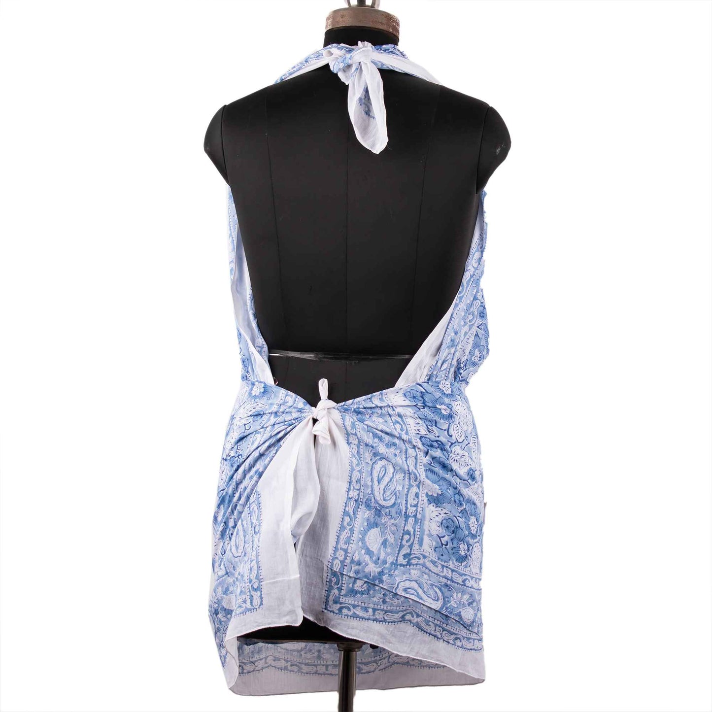 Light Blue & White Floral Sarong Breezy Summer Style