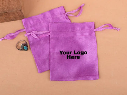 Satin Drawstring Pouch Personalized Bags, Custom Packaging Bag, Small Bags With Logo Printing, Wedding Gift Packaging - (Pack of 100pcs)