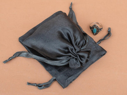 100 Timeless Elegance Pure Charcoal Black Satin Pouches