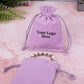 Pastel Violet Designer Cotton Drawstring Jewelry Pouch for Packaging With Brand Logo