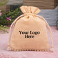 Light Ivory Designer Cotton Drawstring Jewelry Pouch for Packaging With Brand Logo Print