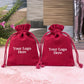 Ruby Red Cotton Drawstring Jewelry Packaging Pouch With Brand Logo