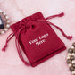 Ruby Red Cotton Drawstring Jewelry Packaging Pouch With Brand Logo