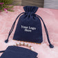 Blue Designer Cotton Jewelry Pouches & Bags for Packaging With Brand Logo, Wedding Favor Bags