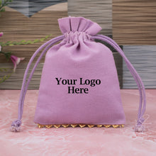 Pink Designer Cotton Pouches & Bags For Packaging, Wedding Favor Bags With Brand Logo