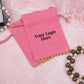 Antique Pink Cotton Designer Pouches & Bags For Jewelry Packaging, Wedding Favor Bags With Brand Logo