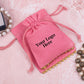 Antique Pink Cotton Designer Pouches & Bags For Jewelry Packaging, Wedding Favor Bags With Brand Logo