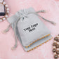 Grey Cotton Designer Jewelry Pouches & Bags for Packaging With Brand Logo Print