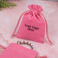 Pink Cotton Jewelry Pouches for Packaging With Brand Logo Print