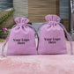 Violet Custom Cotton Drawstring Pouch, Jewelry Bags With Brand Logo