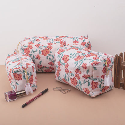 Bold Floral Makeup Bag Set Stand Out Style