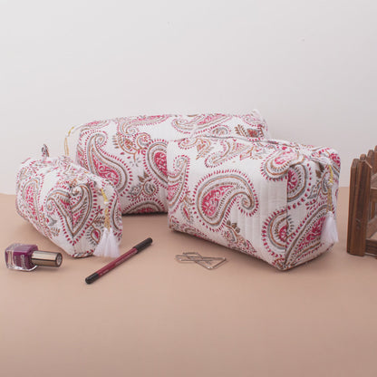 Classic Paisley Makeup Bag Set - Timeless Style