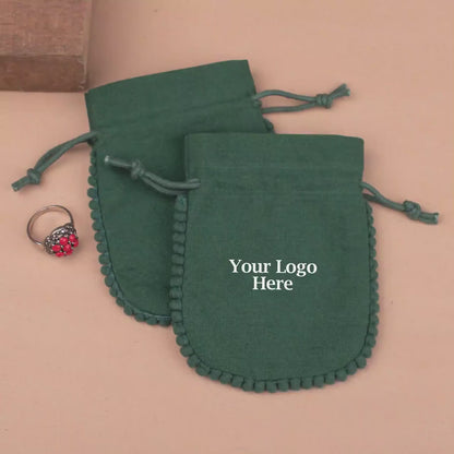 100% Eco Friendly Small Drawstring Bags For Jewelry, Organic Cotton Ayurveda Bags, Mini Pouches And Sustainable Small Accessories Bags