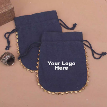 100 Small Round Lace Drawstring Bags For Jewelry, Custom Pouches With Logo, Cosmetic & Ayurveda Bags, Custom Packaging Branding Options