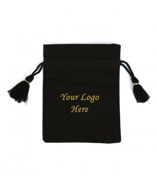 Small Drawstring Bags Unique Jewelry Packaging Black Pouches - Tulinii